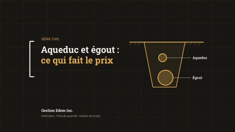 Coupe de tranchée avec conduites d’aqueduc et d’égout : ce qui fait le prix des travaux