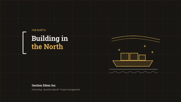 Barge loaded with containers in the Arctic: construction estimating in the North