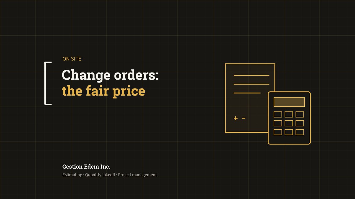 Document and calculator: pricing a construction change order