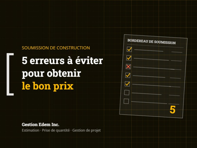 Bordereau de soumission de construction avec cases cochées : 5 erreurs à éviter
